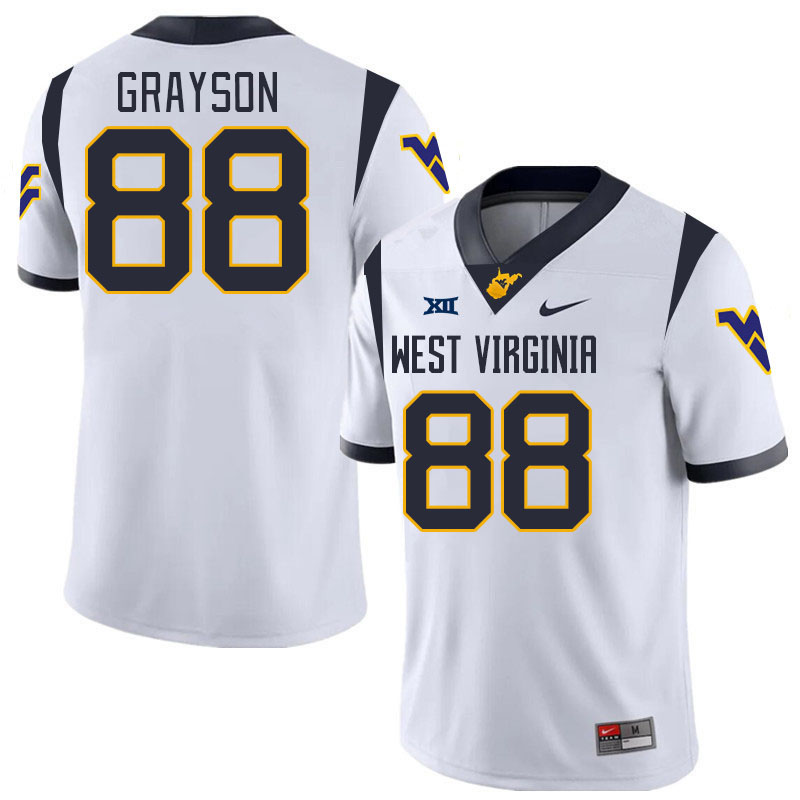 Men #88 Donovan Grayson West Virginia Mountaineers College 2024 New Uniforms Football Jerseys Stitch